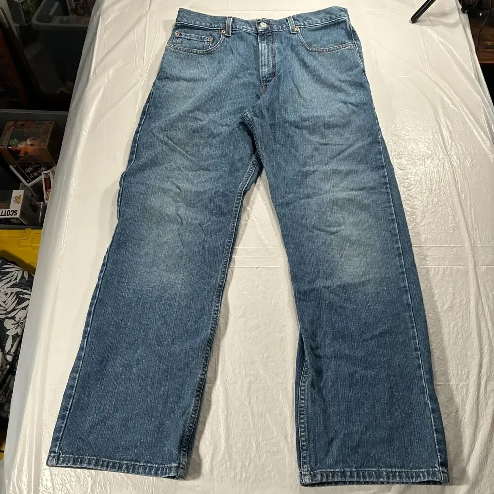 VTG Levi's 569 Loose Straight Jeans Mens 34x32 Light Wash Blue Baggy Denim Y2K